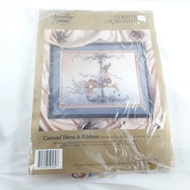 Candamar Something Special Cross Stitch Kit Carousel Horse Ribbon #50569 - $24.75