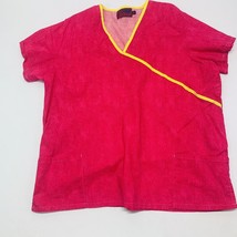 Womens MnJ Medical Nurse Scrub 3XL Pink Yellow Working Scrub - $14.24
