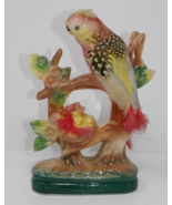 MCM Mid Century Porcelain Mom &amp; Baby Birds with Real Feathers Figurine J... - €33,88 EUR