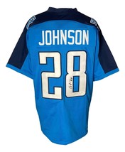 Chris Johnson Tennessee Signé Bleu Football Jersey JSA ITP Hologramme - £69.76 GBP