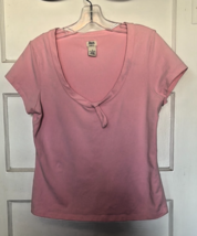 Bass Pink V-Neck  Tie-Front Women&#39;s Top Size M - $15.10