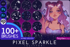 Photoshop HD Pixel Art Glitter Brushes - £12.31 GBP