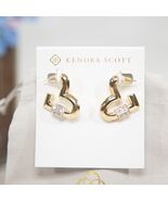 Kendra Scott CZ Emery Heart Chunky Hoop Gold Earrings NWT - €71,78 EUR