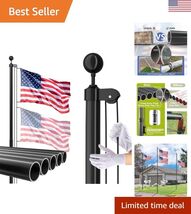 Classic 16 FT Flag Pole Kit with Easy Installation - Rust-Resistant Design - $102.43
