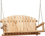 Outdoor Porch Swing Front Porch Hanging Wooden Bench Swing 2 Seat Chair ... - $315.99