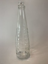 Vintage Owens Illinois 1939 Clear Glass Bottle With Quilted Ribbed Pattern Food - £4.03 GBP