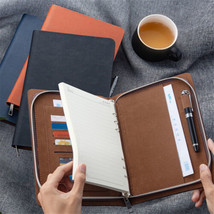 A5/A6 Zipper PU Leather Journals Notebook Diaries Lined Business Writing Books - £19.40 GBP+