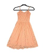 dELiAs Womens XS Mini Dress Orange Peach Lace Lined Spaghetti Straps Vin... - £18.10 GBP