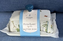 World of Beatrix Potter &amp; Peter Rabbit Ceramic Butter Dish w/ Cover Easter New - £27.64 GBP