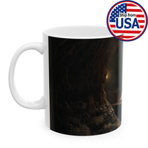 Vintage Open Book and Coffee Cup in Secret Grotto Ceramic Mug - $14.93