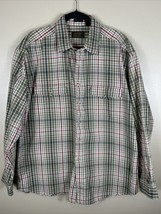 Eddie Bauer Mens Denim Elkhorn Twill Canvas Long Sleeve Plaid Thick Shirt Sz XL - £15.14 GBP