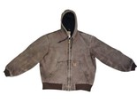 Vintage Carhartt Jacket Mens Large Hooded Brown Quilted Workwear J130 CHT - $84.55