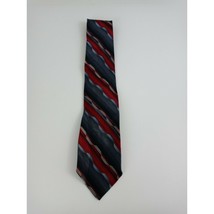 Stafford Tie With Black, Red, Blue, &amp; Silver Wavy Diagonal Stripes - £7.74 GBP