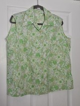 Vintage Miss K Women’s Button Up Shirt Top Floral Print Sleevleless Size 32 - $23.36