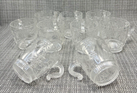 Regaline Clear Floral Small Punch Cups Cup Set of 9 Vintage Plastic USA ... - $14.82