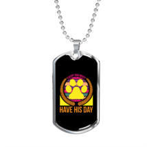 Every Dog Must Have Yellow Paw Necklace Stainless Steel or 18k Gold Dog Tag 24" - £37.84 GBP+