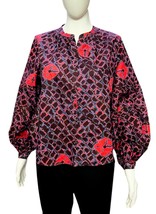 Ulla Johnson Women  Floral Printed Ruffle Cotton Blouse Tunic Top S 4 - £176.96 GBP