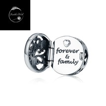 Genuine 925 Sterling Silver Forever Family Heritage Tree Open Bead Charm - £16.80 GBP
