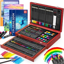 Art Supplies, 150-Pack Deluxe Wooden Art Set Crafts Drawing Painting Kit... - £48.78 GBP
