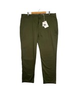 New Perk Feel Good Chinos Pants Mens 42x32 Olive Green Slim Fit Stretch ... - $1,017.70 MXN