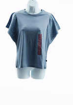 GAP Women  Eyelet Flutter Short Sleeve Crew Neck Top XS Light Blue - $376.79 MXN