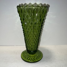 Vintage Indiana Glass Green Diamond Point Vase - $30.00