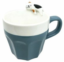 Feline Sleeping Calico Kitty Cat Ceramic Mug Coffee Cup Home &amp; Kitchen Decor 8oz - £20.72 GBP