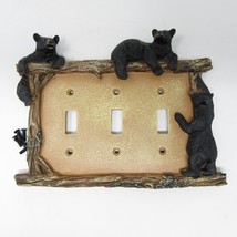 Bear Log Triple Electric Toggle Light Switch Cover Wall Plate Lodge Cabi... - £14.80 GBP