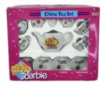 VINTAGE 1989 CHILTON TOYS BARBIE CHINA TEA SET 12 PIECES CERAMIC COMPLETE - $56.05