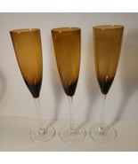 3 Fluted Champagne Glasses 10.5&quot; Tall - $25.00