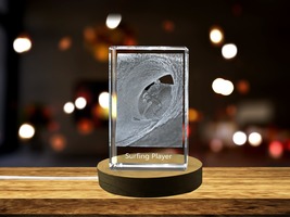 LED Base included | Surfing Player 3D Engraved Crystal 3D Engraved Crystal - £31.37 GBP+