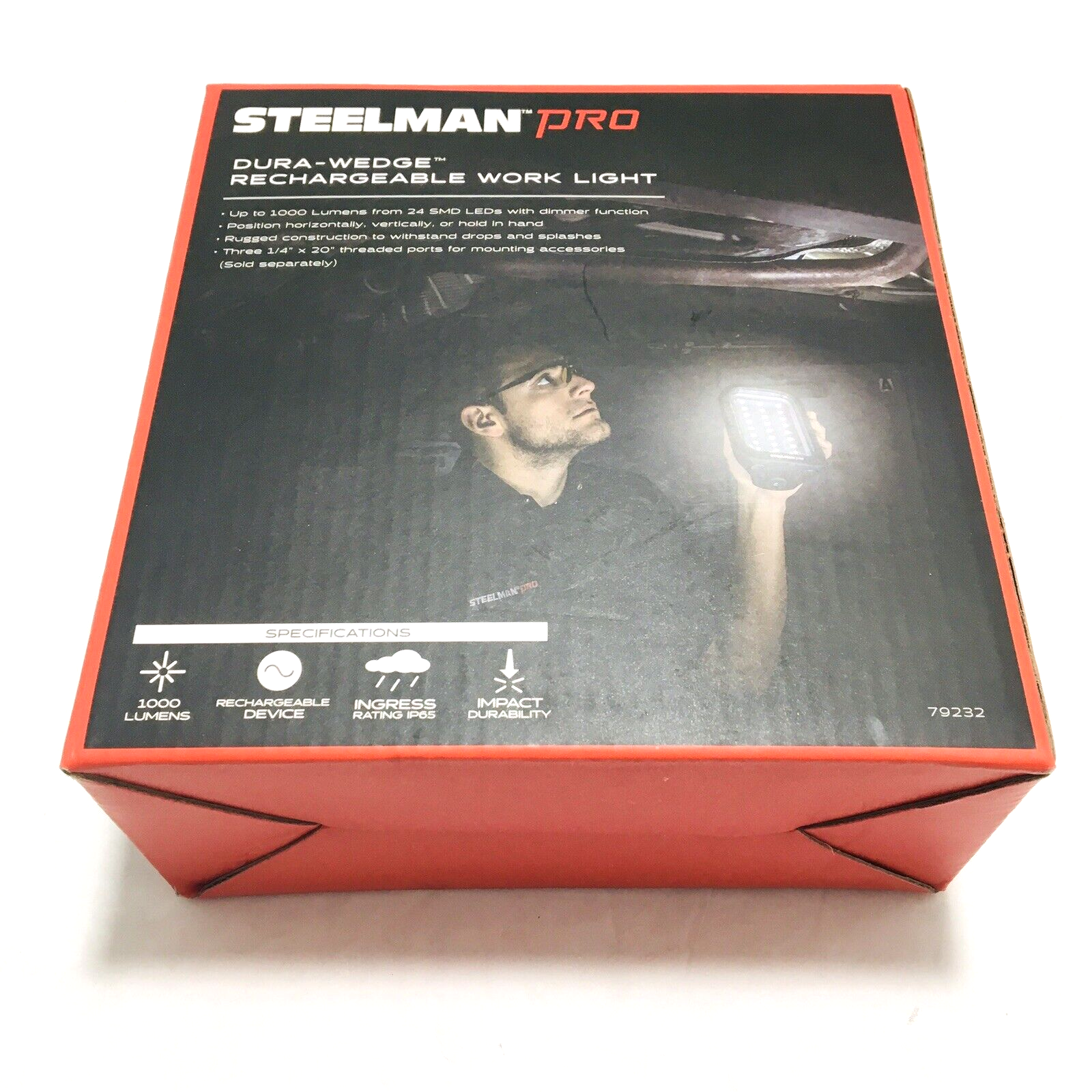 New Steelman Pro Dura-Wedge 1000 Lumen Mobile Rechargeable LED Work Light 79232
