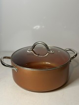 Copper Chef Non-Stick Stock Pot With Glass Lid Stainless Steel Handles 5... - £17.20 GBP