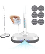 Cordless Electric Spin Mop For Floor Cleaner Mopping Spray Mop With 4 Le... - $220.99