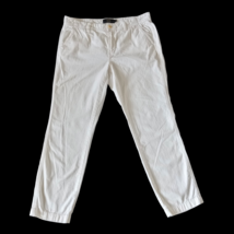 J Crew Womens Preppy Chino Sz 6 Pants White Straight Leg Zip Closure 32 ... - $19.96