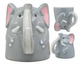 Topsy Turvy Ceramic Safari Jumbo Elephant Coffee Tea Mug Drink Cup 11oz ... - $337.96 MXN