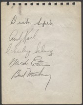 1940&#39;S SIGNED ALBUM PAGE X8 UMPIRE BEANS REARDON NICK ETTEN BUD METHENY ... - €41,93 EUR