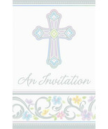 Blessed Day Cross Baptism, Christening Party Invitations 8 ct - £3.91 GBP