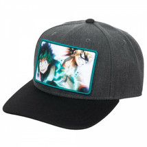 My Hero Academia Deku &amp; Bakugo Sublimated Pre-Curved Snapback Hat Grey - £23.58 GBP