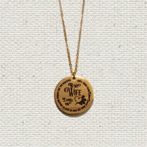 Wife Necklace Romantic Gift Anniversary Love My Wife Gold-Plated Steel Pendant - £25.91 GBP