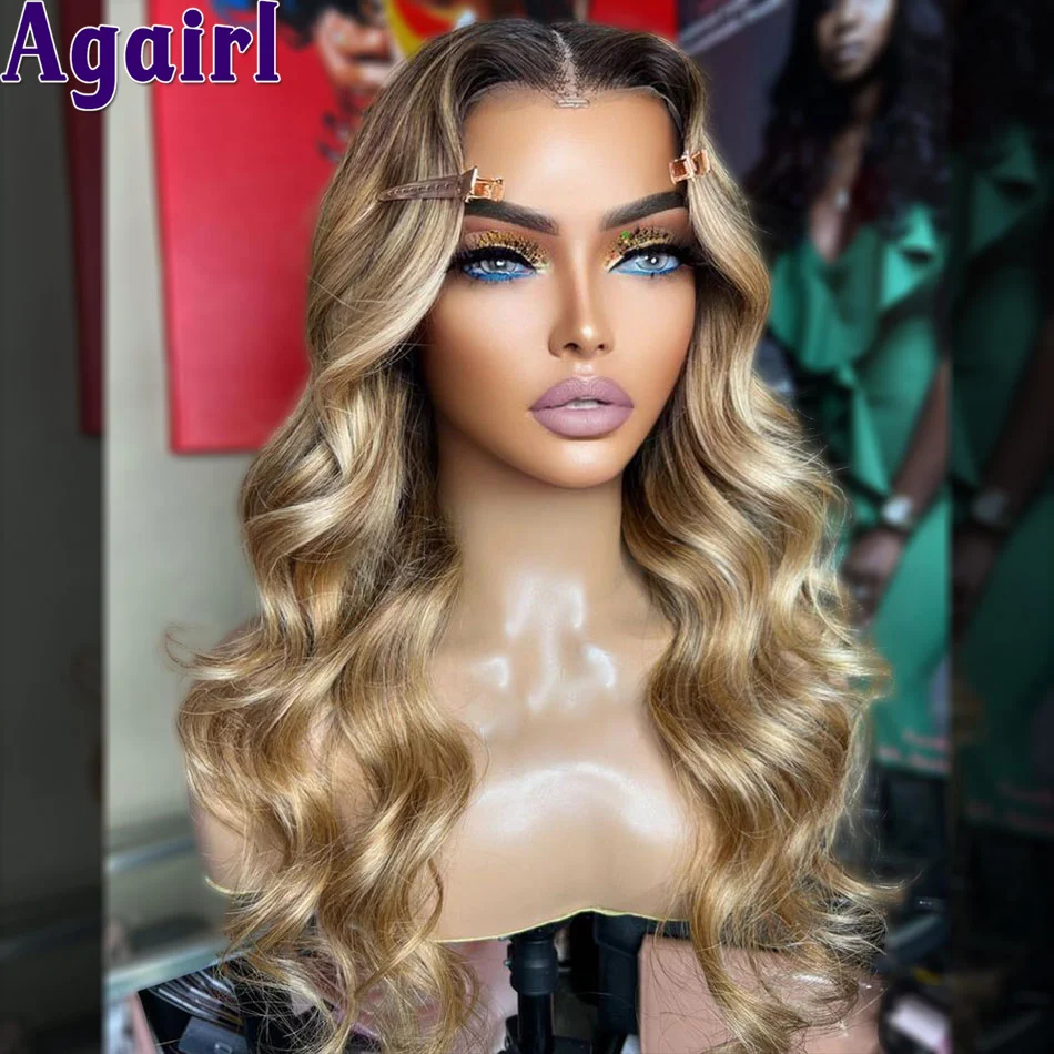 Ash Blonde With 1B Root Glueless Wear Go Human Hair Wig Peruvian 13x6 13X4 Bo - £102.81 GBP+
