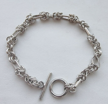 Vintage 925 Sterling Silver Fashionable Link Bracelet 7.5inch - $68.31