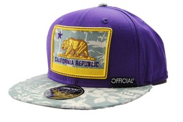 OFFICIAL California Republic Monarch Adjustable Snap Back Purple Cap Hat - £14.91 GBP