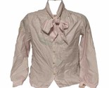 Lady Holiday Vintage 1970s Pink Womens Buttonfront Bow Tie Blouse - £10.38 GBP