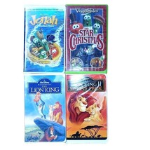 4 VHS Children and Family Movies Lion King Veggie Tales Lot - £3.08 GBP