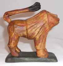 Carved Wood Polychrome Painted Schimmel-Style Folk Art Lion Dierwechter ... - $287.00