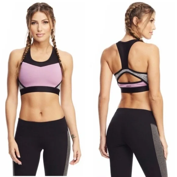 Lukka Lux Women&#39;s Sport Bra Workout Bra Size XS Black Pink Gray - $12.86