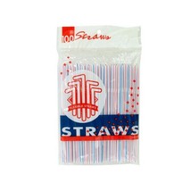 100 Plastic 8&#39;&#39; Flexible Flex Straws - $2.19