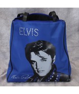 Elvis Presley Tote Handbag  Zipper Top Pockets Rhinestones Vintage - £19.50 GBP