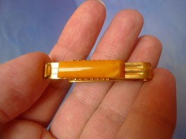 k1 Vintage USSR Jewelry Yellow Baltic Amber Tie Clip Stick GoldPlated marked YAK - £31.64 GBP